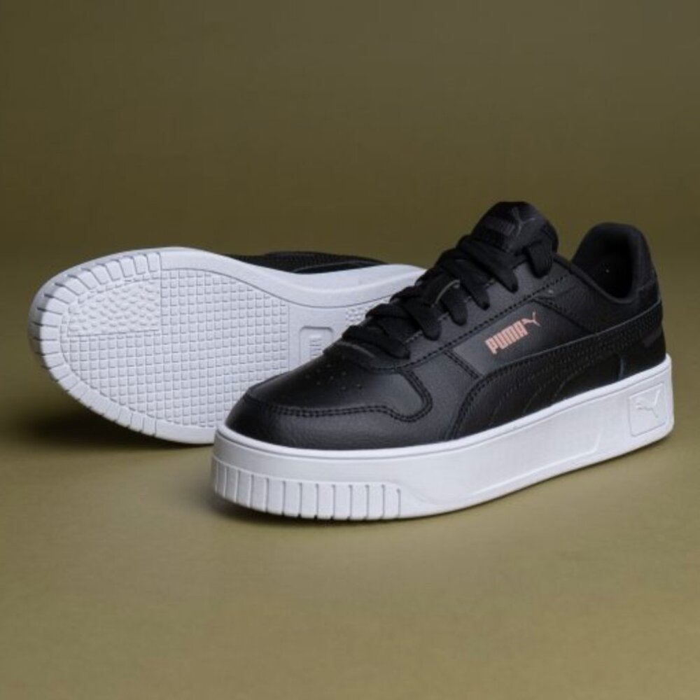 PUMA Womens Carina Black Rose Gold Fashion Sneaker US 8 UK 5.5 EUR 38.5 SoftFoam